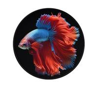 Mexpekil Art Fighting Fish Mouse Pad with Non-Slip Rubber Base Gaming Mouse Mat Small Round Mousepad with Stitched Edg Desk Accessories for Working Gaming 8 Inch