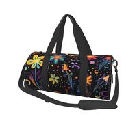 Mexpekil Art Floral Boho Foldable Gym Bag Carry On Travel Duffle Bags Waterproof Woman Men Hand Luggage Bag Large Weekend Overnight Bags for Sports Dance with Removable Strap