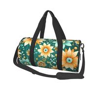 Mexpekil Art Floral Foldable Gym Bag Carry On Travel Duffle Bags Waterproof Woman Men Hand Luggage Bag Large Weekend Overnight Bags for Sports Dance with Removable Strap
