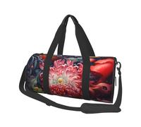 Mexpekil Art Flowers Foldable Gym Bag Carry On Travel Duffle Bags Waterproof Woman Men Hand Luggage Bag Large Weekend Overnight Bags for Sports Dance with Removable Strap