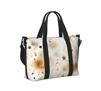 Mexpekil Art Gold Stars Travel Duffel Bag Waterproof Sports Gym Bag Large Weekend Overnight Bags for Women Men Foldable Carry On Luggage Tote Bag for Flight