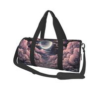 Mexpekil Art Moon Sky Foldable Gym Bag Carry On Travel Duffle Bags Waterproof Woman Men Hand Luggage Bag Large Weekend Overnight Bags for Sports Dance with Removable Strap