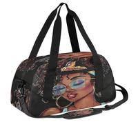 Mexpekil Art Painted African Women Kids Duffle Bag Boys Girls Teens Travel Sports Duffel Bags Holdall Overnight Weekender Dance Bag