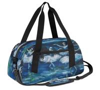 Mexpekil Art Painted Swan Ballet Dancer Kids Duffle Bag Boys Girls Teens Travel Sports Duffel Bags Holdall Overnight Weekender Dance Bag