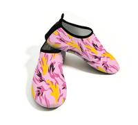 Mexpekil Art Pattern Beach Water Shoes Women Men Non-Slip Barefoot Swim Shoes Quick Dry Aqua Socks Breathable Water Socks for Pool Surf (6-6.5)