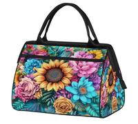 Mexpekil Art Sunflowers Colorful Travel Duffel Bag Waterproof Gym Bag Carry On Weekend Overnight Bags Large Hand Luggage Tote Bags for Women Men Kids