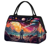 Mexpekil Astronauts Universe Travel Duffel Bag Waterproof Gym Bag Carry On Weekend Overnight Bags Large Hand Luggage Tote Bags for Women Men Kids