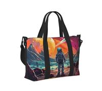 Mexpekil Astronauts Universe Travel Duffel Bag Waterproof Sports Gym Bag Large Weekend Overnight Bags for Women Men Foldable Carry On Luggage Tote Bag for Flight