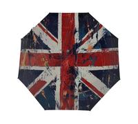 Mexpekil Automatic Folding Umbrellas Open Close, Retro Union Jack Flags Windproof Compact Umbrella for Women and men