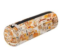 Mexpekil Autumn City Scenery Pencil Case School Supplies Pouch Bag for Girls Boys Teenagers, Women Makeup Brush Bag