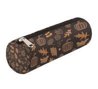 Mexpekil Autumn Pumpkin Leaves Falling Pencil Case School Supplies Pouch Bag for Girls Boys Teenagers, Women Makeup Brush Bag