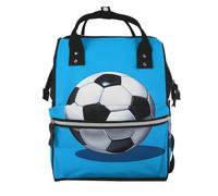 Mexpekil Baby Changing Bag Backpack Large Nappy Bags for Mum Dad | Blue Soccer Ball Waterproof Diaper Bag Lightweight Travel Nappy Bag Organiser Pouches Gift for New Parents