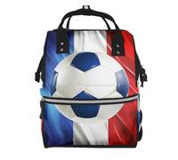 Mexpekil Baby Changing Bag Backpack Large Nappy Bags for Mum Dad | French Flag Soccer Ball Waterproof Diaper Bag Lightweight Travel Nappy Bag Organiser Pouches Gift for New Parents