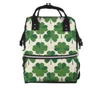 Mexpekil Baby Changing Bag Backpack Large Nappy Bags for Mum Dad | Shamrock Clovers Cute Waterproof Diaper Bag Lightweight Travel Nappy Bag Organiser Pouches Gift for New Parents