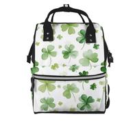 Mexpekil Baby Changing Bag Backpack Large Nappy Bags for Mum Dad | Shamrocks Clovers Waterproof Diaper Bag Lightweight Travel Nappy Bag Organiser Pouches Gift for New Parents