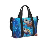 Mexpekil Baby Turtle Sea Travel Duffel Bag Waterproof Sports Gym Bag Large Weekend Overnight Bags for Women Men Foldable Carry On Luggage Tote Bag for Flight