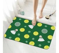 Mexpekil Badminton Balls Bath Mat 40 x 60 cm Absorbent Bathroom Mats Non Slip Anti Mould Shower Mat Washable Rugs for Bathroom Kitchen Entrance