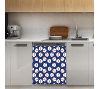 Mexpekil Baseballs Blue Dishwasher Magnet Cover 21x26Inch Decorative Dish Washer Sticker for Front Door Waterproof Kitchen Appliance Panel Magnetic Decal