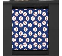 Mexpekil Baseballs Blue Dishwasher Magnet Cover 21x26Inch Decorative Dish Washer Sticker for Front Door Waterproof Kitchen Appliance Panel Magnetic Decal