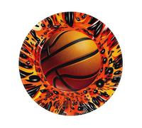 Mexpekil Basketball Magic Mouse Pad with Non-Slip Rubber Base Gaming Mouse Mat Small Round Mousepad with Stitched Edg Desk Accessories for Working Gaming 8 Inch