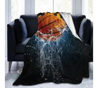 Mexpekil Basketball Pattern Sports Ball Blankets Soft Cozy Throw Blanket Fluffy Flannel Fleece Blanket for Sofa Bed Camping Travel 102x76cm(40"x30")