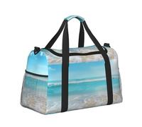 Mexpekil Beach Starfish Shells Duffel Bag Large Carry On Hand Luggage Bags Waterproof Weekender Bags Foldable Tote Bag for Travel Sports Gym Dance