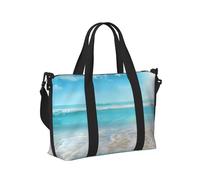 Mexpekil Beach Starfish Shells Travel Duffel Bag Waterproof Sports Gym Bag Large Weekend Overnight Bags for Women Men Foldable Carry On Luggage Tote Bag for Flight