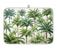 Mexpekil Beach Tropical Coconut Tree Dish Drying Mat 18x24 in, Absorbent Kitchen Counter Mats Dish Drainer Pad, Quick Dry Coffee Bar Mat