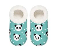 Mexpekil Bear Cute House Slippers for Women Men, Cartoon Panda Memory Foam House Shoes Comfy Anti-Slip Slipper Socks for Indoor Bedroom, Sizes 10.5-12