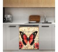 Mexpekil Beautiful Butterfly Music Note Dishwasher Magnet Cover 21x26Inch Decorative Dish Washer Sticker for Front Door Waterproof Kitchen Appliance Panel Magnetic Decal