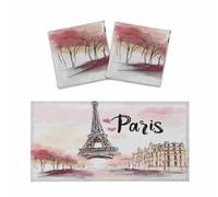 Mexpekil Beautiful Paris Eiffel Tower 2 pcs Magnetic Fluorescent Light Covers for Ceiling Lights 2x4 FT Lamp Shade Cover