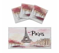 Mexpekil Beautiful Paris Eiffel Tower 3 pcs Magnetic Fluorescent Light Covers for Ceiling Lights 2x4 FT Lamp Shade Cover