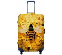 Mexpekil Bee Honeycomb Beehive Luggage Cover Fit 29-32in Suitcase Travel Trolley Case Anti Scratch Dust Cover Elastic Luggage Protector for Vacation Trip