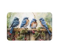 Mexpekil Birds on Board Door Mat Indoor Outdoor 50x80 cm Non Slip Bath Mat Absorbent Dirt Trapper Entrance Welcome Mat Washable Floor Rugs for Kitchen Bathroom Bedroom