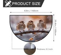 Mexpekil Birds On Tree Branch Half Moon Door Mat Indoor Outdoor Non Slip Area Rug Washable Half Circle Floor Mat Absorbent Dirt Trapper Half Round Rugs 100x160cm