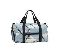 Mexpekil Birds on Wire Gym Bag with Shoe Compartment Waterproof Duffel Bag Large Overnight Weekend Bags Travel Holdall for Women Men Teens