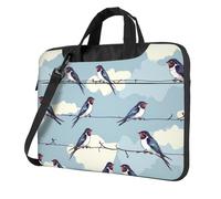 Mexpekil Birds on Wire Laptop Bag for Women Men 15.6 Inch Portable Laptop Case Sleeve with Shoulder Strap Computer Carrying Case Messenger Bags for Business Travel College