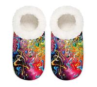 Mexpekil Black Abstract Math House Slippers for Women Men, Mathematical Memory Foam House Shoes Comfy Anti-Slip Slipper Socks for Indoor Bedroom, Sizes 5-6