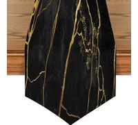 Mexpekil Black Gold Marble Texture Table Runner for Dining Table Waterproof Coffee Table Runners Long Table Decorations for Wedding Party 33x178 cm