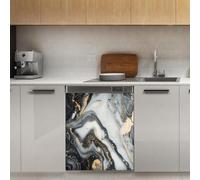 Mexpekil Black Grey Marble Dishwasher Magnet Cover 21x26Inch Decorative Dish Washer Sticker for Front Door Waterproof Kitchen Appliance Panel Magnetic Decal