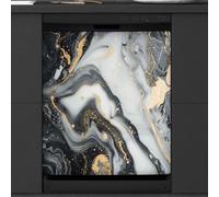 Mexpekil Black Grey Marble Dishwasher Magnet Cover 21x26Inch Decorative Dish Washer Sticker for Front Door Waterproof Kitchen Appliance Panel Magnetic Decal
