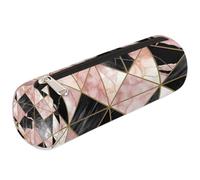 Mexpekil Black Marble Rose Golden Check Plaid Pencil Case for Girls Boys Stationery Pouch Organiser Small School Supply Bag for Students Office