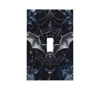 Mexpekil Black White Bat Rose Light Switch Cover 1 Gang Single Toggle Outlet Cover Decorative Wall Plate for Home Office