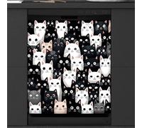 Mexpekil Black White Cat Dishwasher Magnet Cover 21x26Inch Decorative Dish Washer Sticker for Front Door Waterproof Kitchen Appliance Panel Magnetic Decal