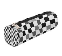 Mexpekil Black White Check Plaid Pencil Case for Girls Boys Stationery Pouch Organiser Small School Supply Bag for Students Office