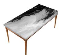 Mexpekil Black White Liquid Marble 5FT Rectangle Fitted Table Cover