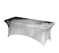 Mexpekil Black White Liquid Marble Rectangle Table Cloth 6ft