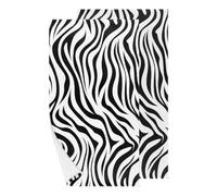 Mexpekil Black White Zebra Print Hand Towels Set of 2, Animal Zebra Print Super Absorbent Highly Bath Beach Face Towels for Bathroom Kitchen Hotel Gym Home Travel Fitness Spa Pool, 72 x 36.5 cm