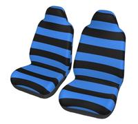 Mexpekil Blue Black Striped 2PCS Car Seat Covers