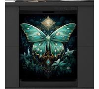 Mexpekil Blue Butterfly Boho Dishwasher Magnet Cover 21x26Inch Decorative Dish Washer Sticker for Front Door Waterproof Kitchen Appliance Panel Magnetic Decal